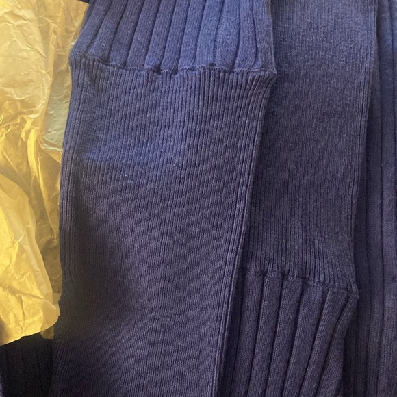 Bobi Black royal blue off shoulder directional rib sweater size small - Picture 2 of 6